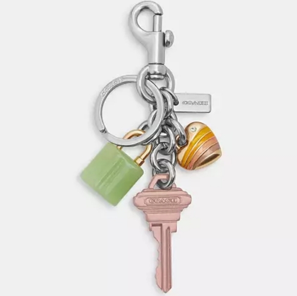 New! Key ποΈπ Cluster Bag Charm in Silver/Pink π©· Multi color (Only 1 Left!) - Picture 5 of 5